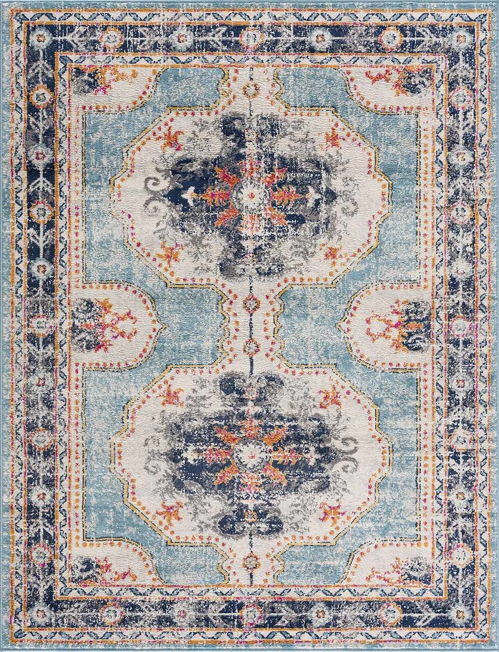Tigried Turquoise 2308 Area Rug - Clearance by Boutique Rugs