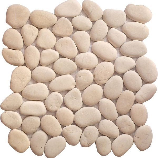 Timor White Natural Pebble Mosaics 12x12
