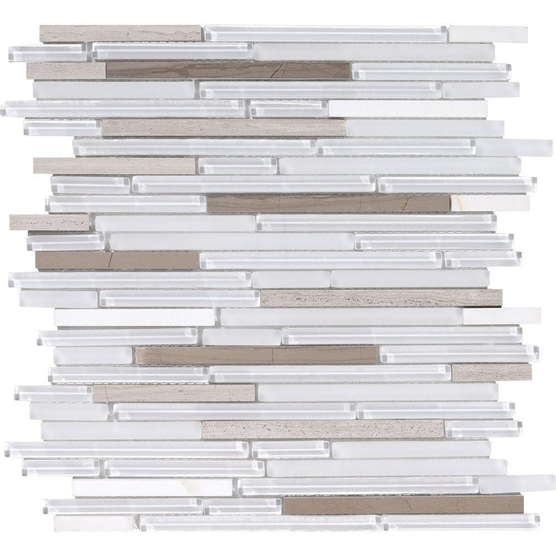 Tiramisu Gloss Liner Blend Glass Mosaics 12x12 Glass Gloss 12x12 Mosaics