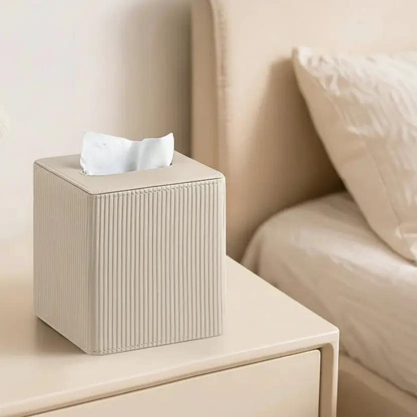 Tissue Box - Decorative Faux Leather Square by House Of Avana