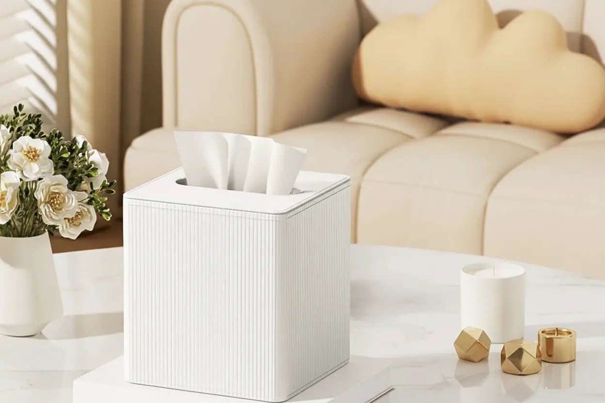 Tissue Box - Decorative Faux Leather Square by House Of Avana