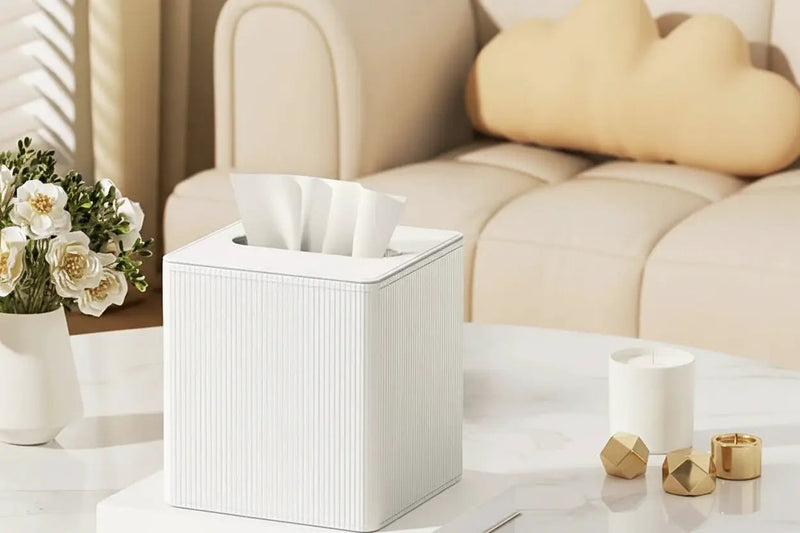 Tissue Box - Decorative Faux Leather Square by House Of Avana