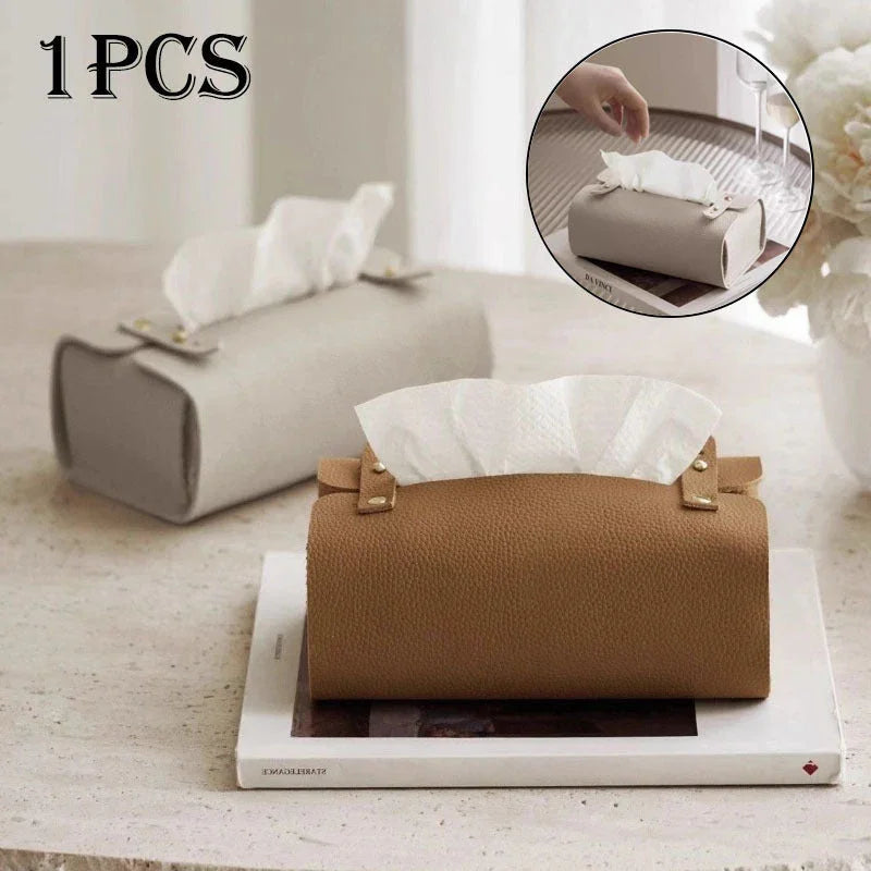 Tissue Box Holder - Luxury Faux Leather Small