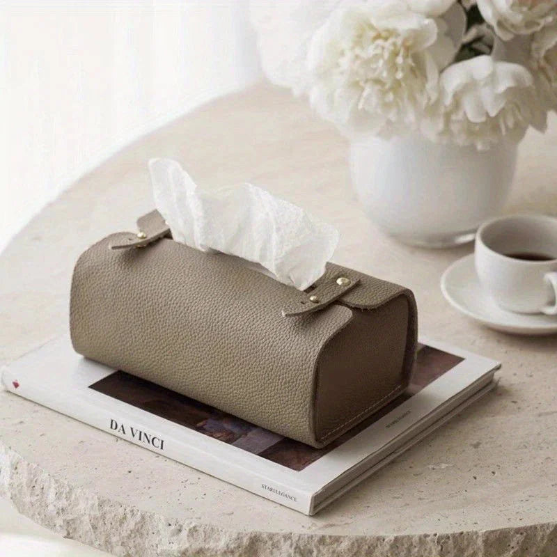 Tissue Box Holder - Luxury Faux Leather Small