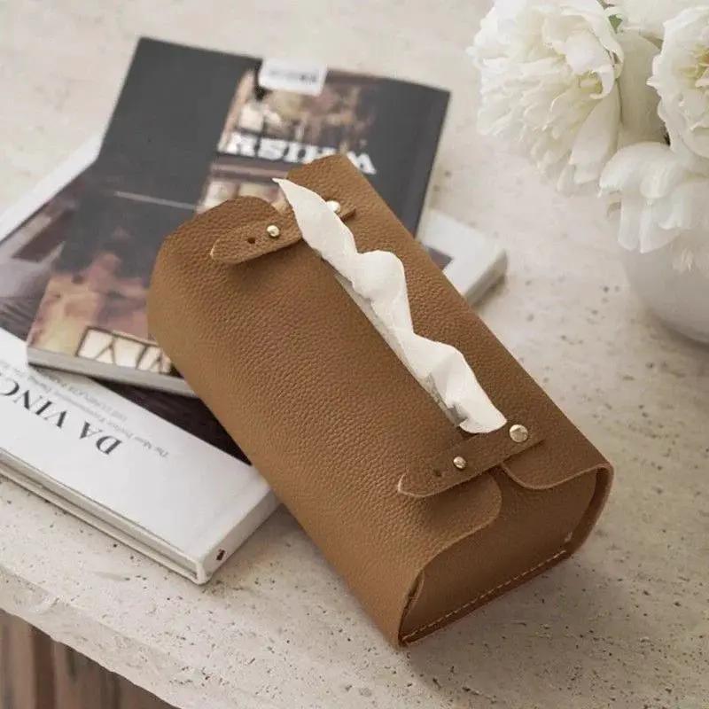 Tissue Box Holder - Luxury Faux Leather Small by House Of Avana