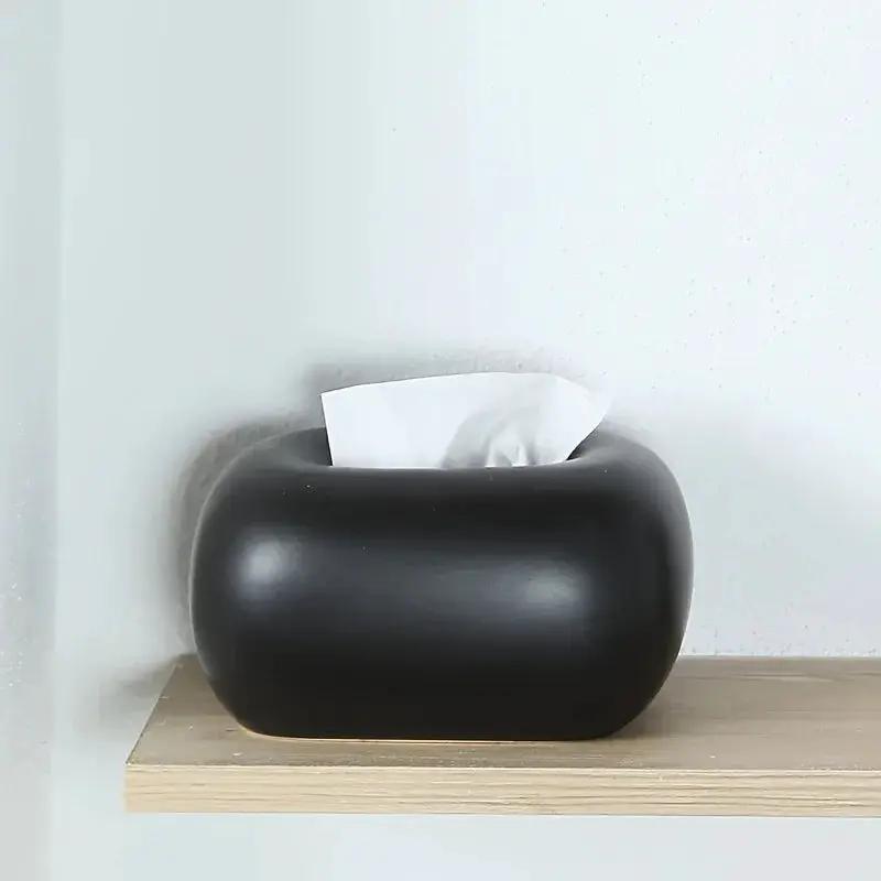 Tissue Box Holder - Modern Ceramic White by House Of Avana