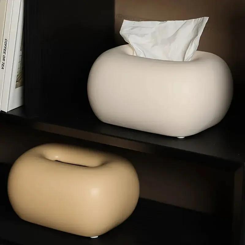 Tissue Box Holder - Modern Ceramic White by House Of Avana