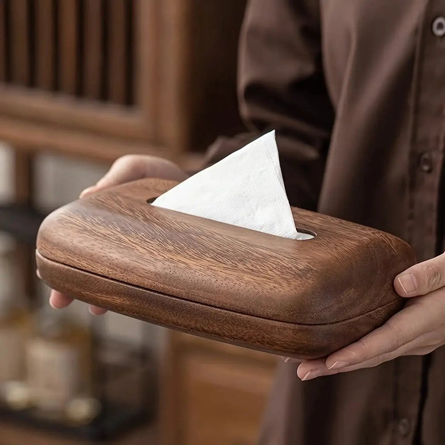Tissue Box - Luxury Wooden Walnut by House Of Avana