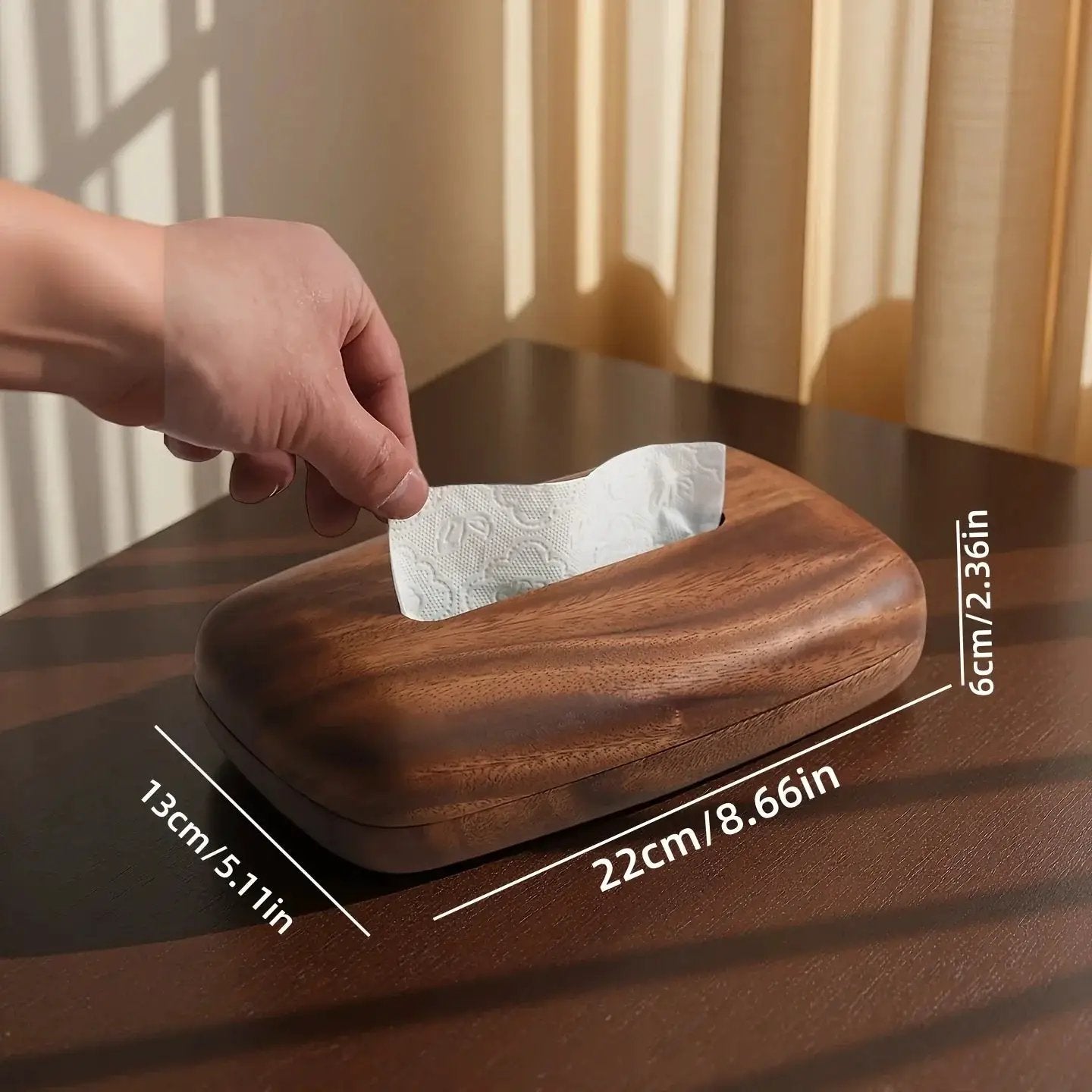 Tissue Box - Modern Walnut Wooden Rectangular by House Of Avana