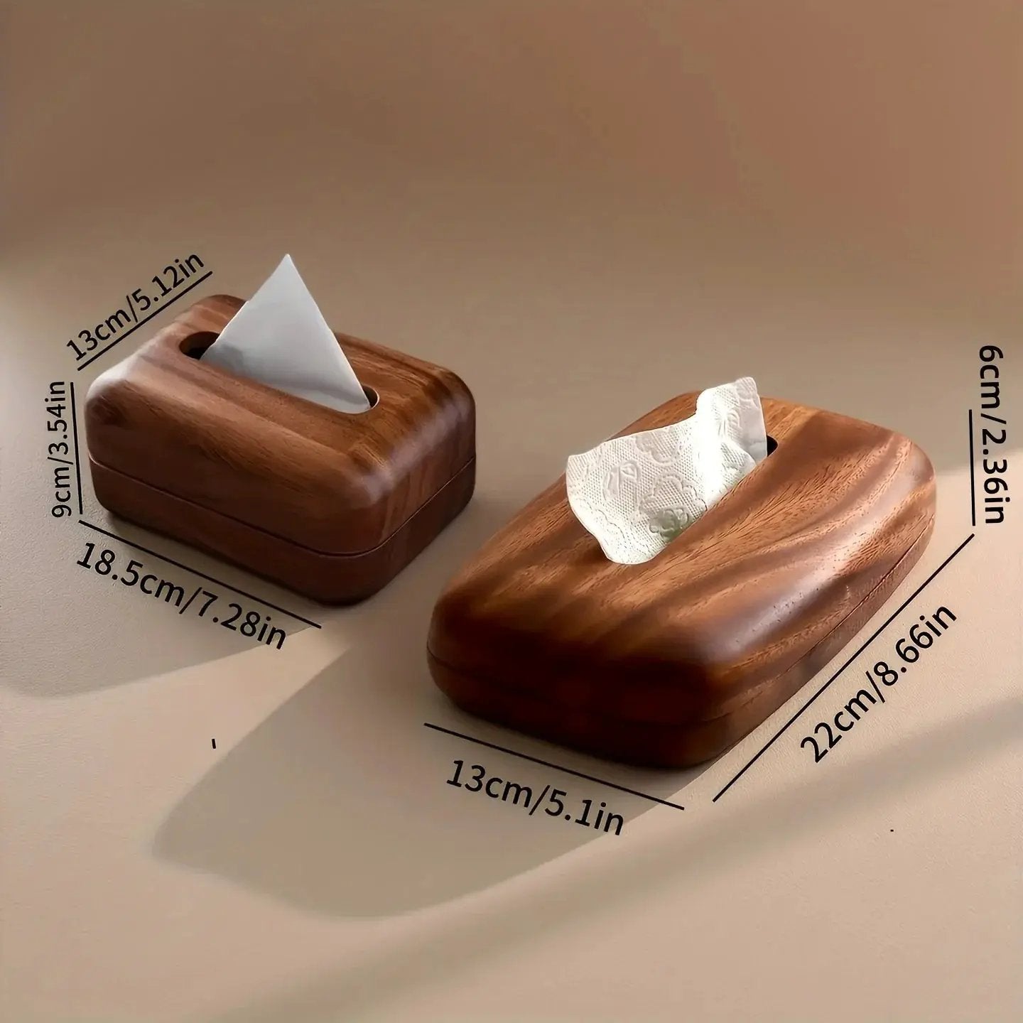 Tissue Box - Modern Walnut Wooden Rectangular by House Of Avana