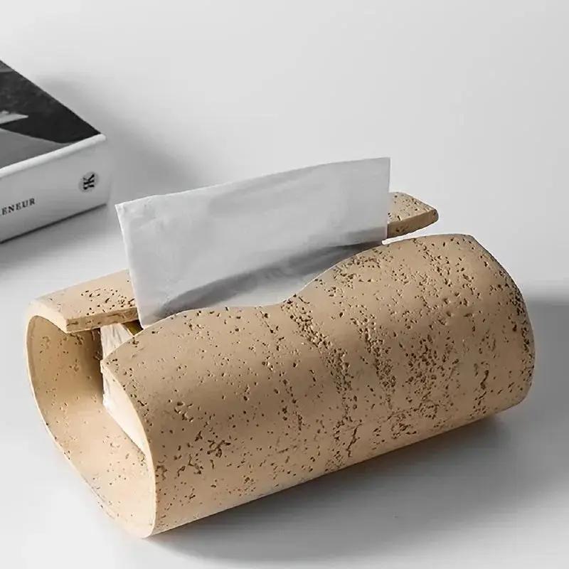 Tissue Box - Wooden Curved with Lid by House Of Avana