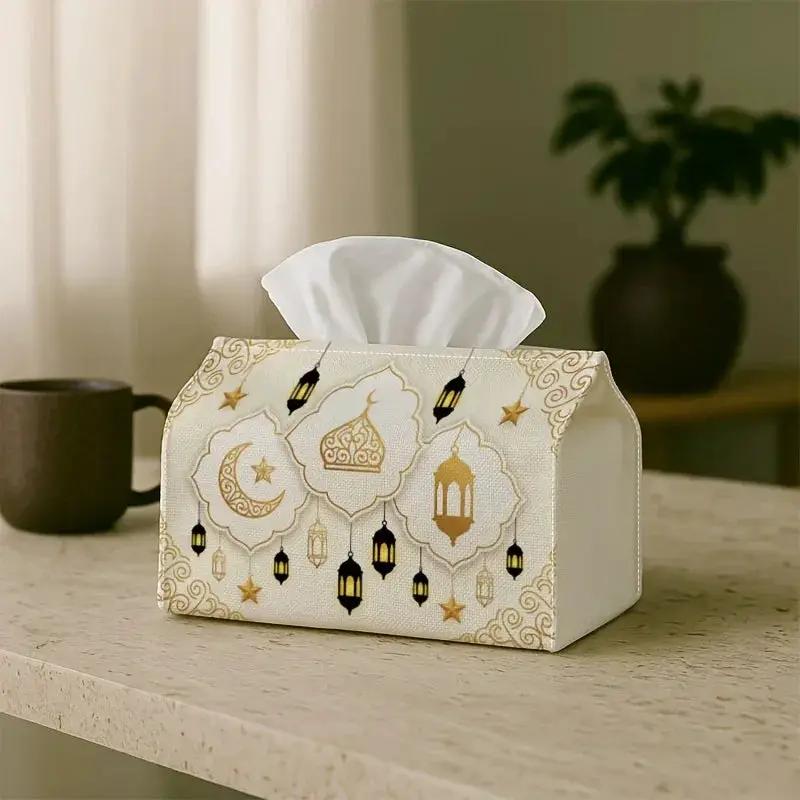 Tissue Holder - Islamic Golden White Lantern by House Of Avana