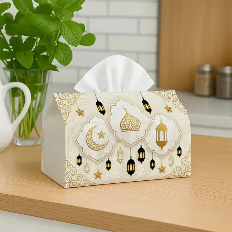 Tissue Holder - Islamic Golden White Lantern by House Of Avana