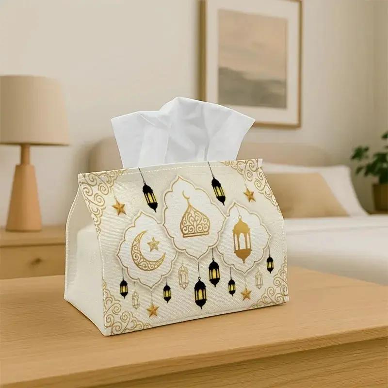 Tissue Holder - Islamic Golden White Lantern by House Of Avana