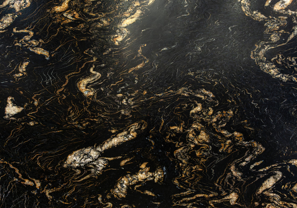 Titanium Gold Leather Granite Slab Random