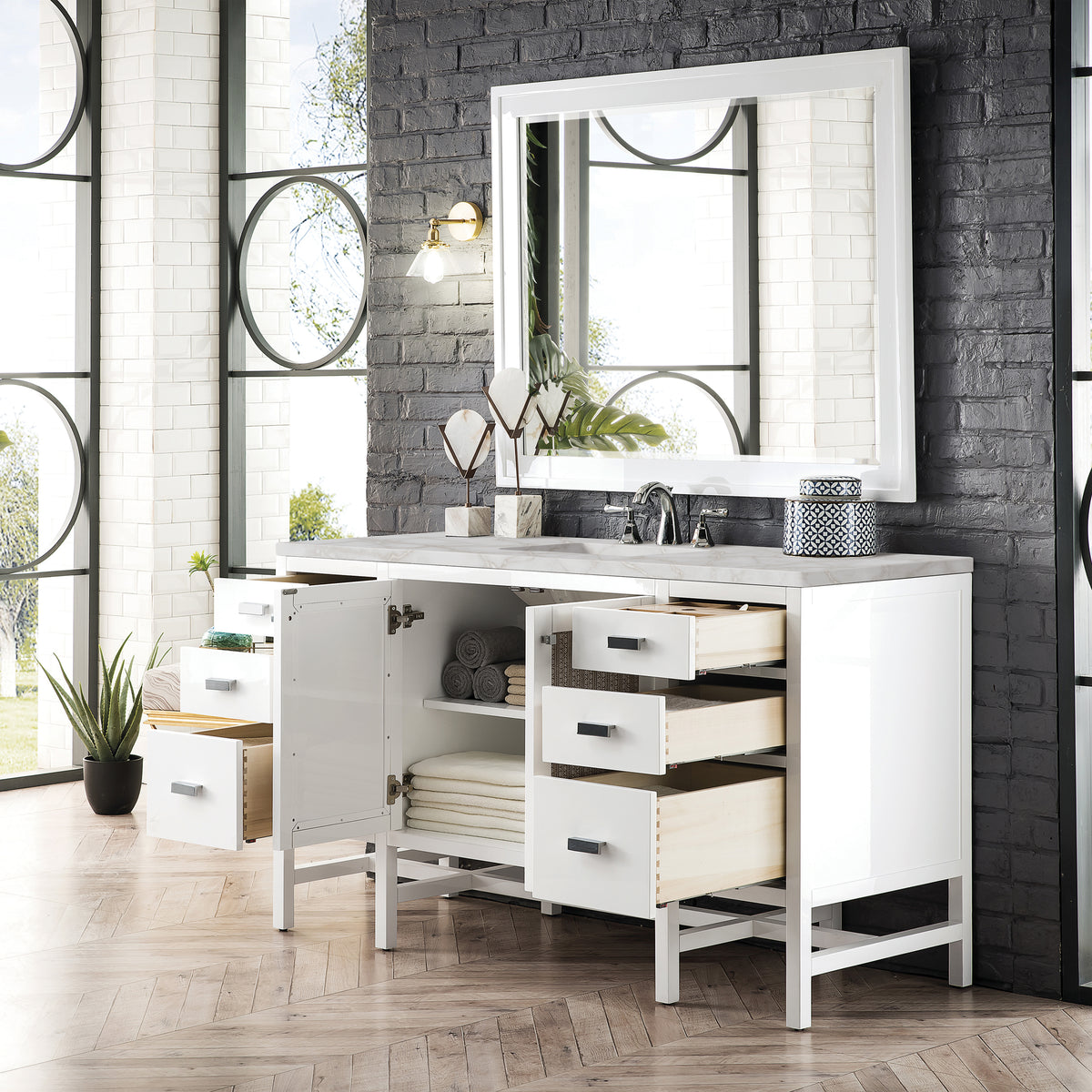 James Martin Addison 60" Single Bathroom Vanity, Glossy White, view 33