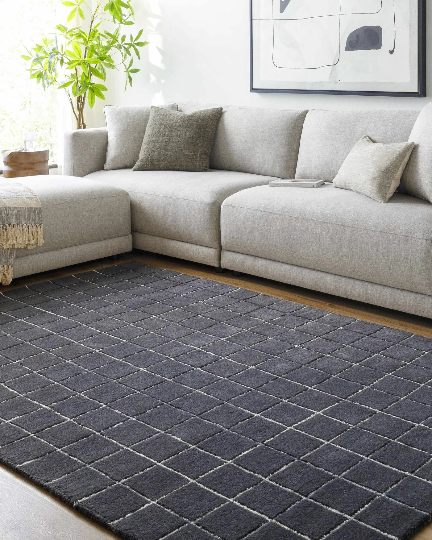 Toshi Jet Black Area Rug by Boutique Rugs