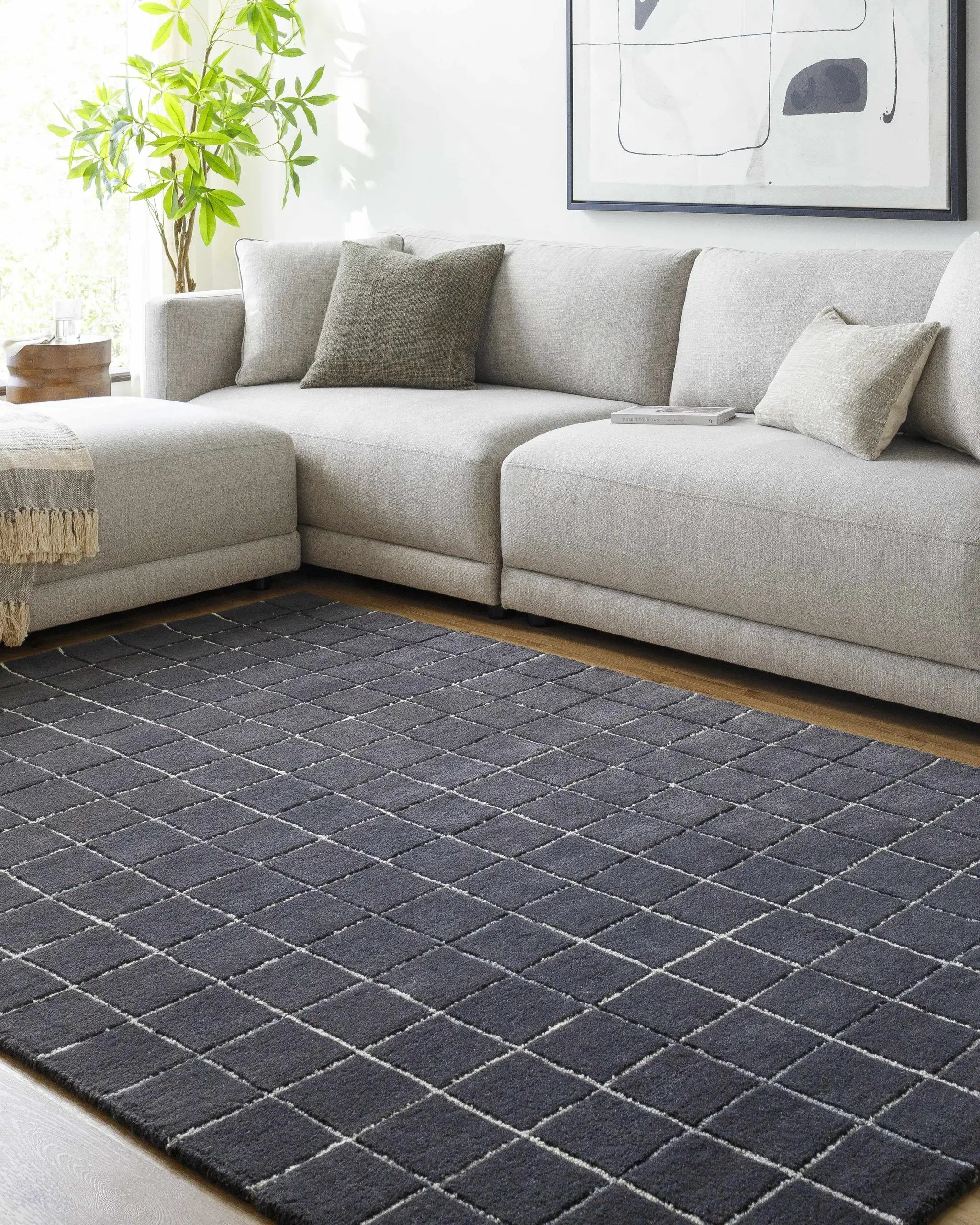 Toshi Jet Black Area Rug by Boutique Rugs