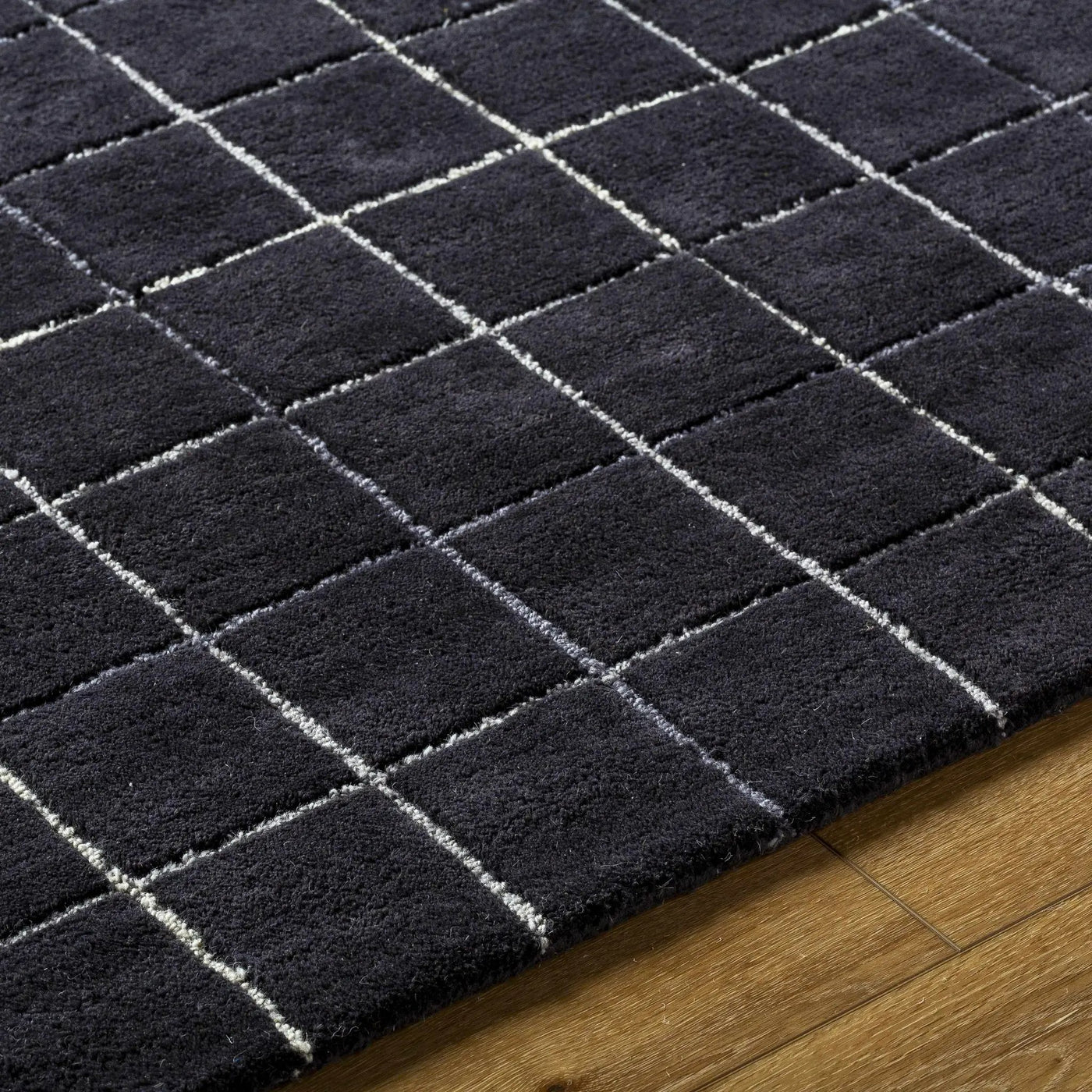 Toshi Jet Black Area Rug by Boutique Rugs