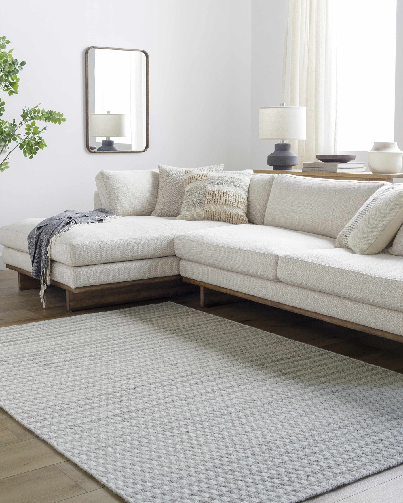 Tevah Pearl Wool Rug by Boutique Rugs