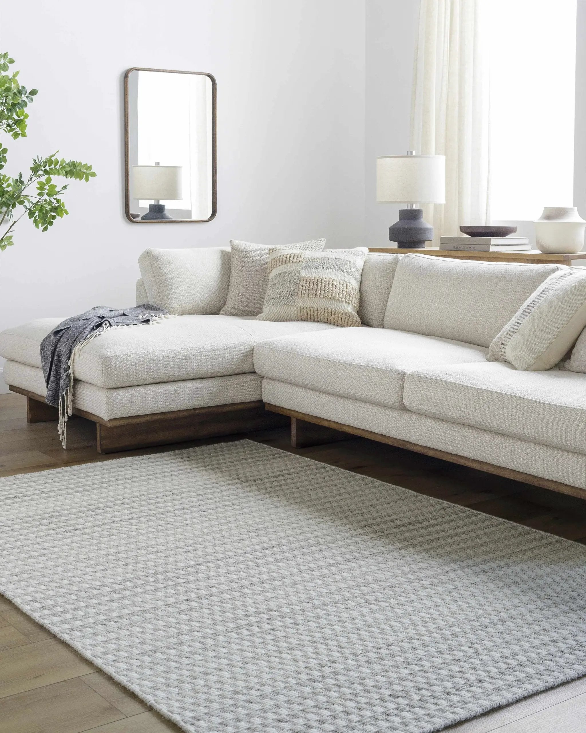 Tevah Pearl Wool Rug by Boutique Rugs