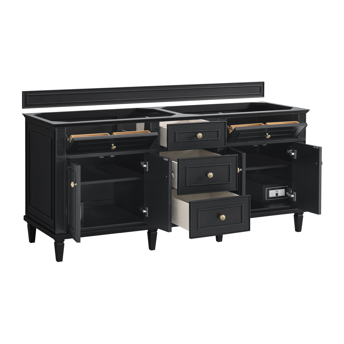 James Martin Lorelai 72" Double Bathroom Vanity, Black Onyx, view 15