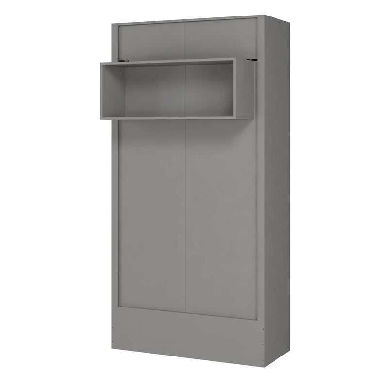 Easy-Lift Twin Murphy Wall Bed in Grey with Shelf by Sharicks