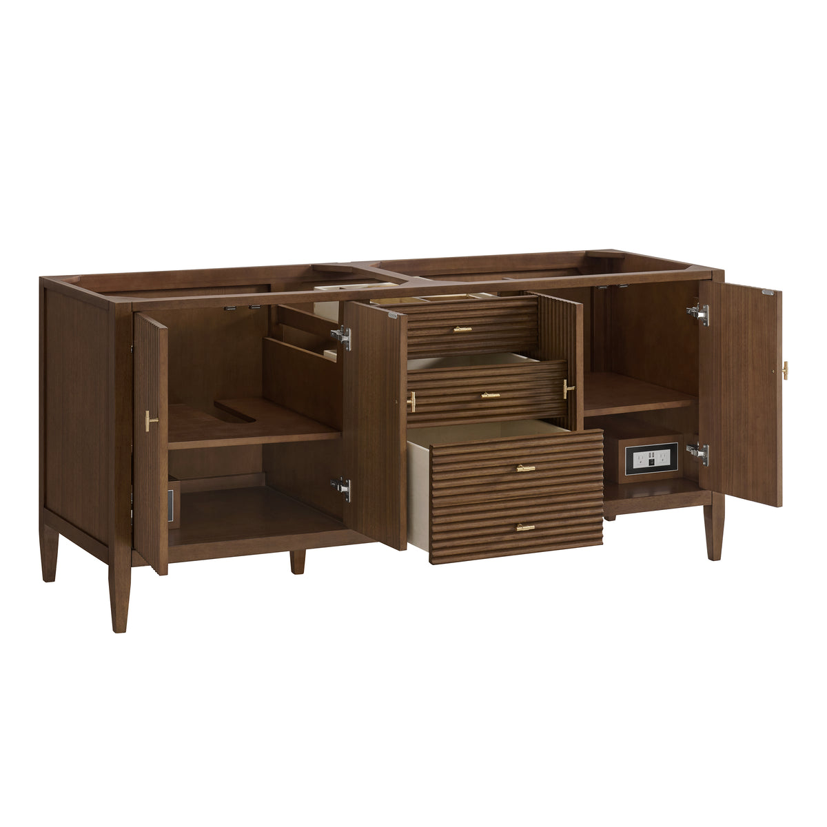 James Martin Myrrin 72" Double Bathroom Vanity, Mid-Century Walnut, view 21