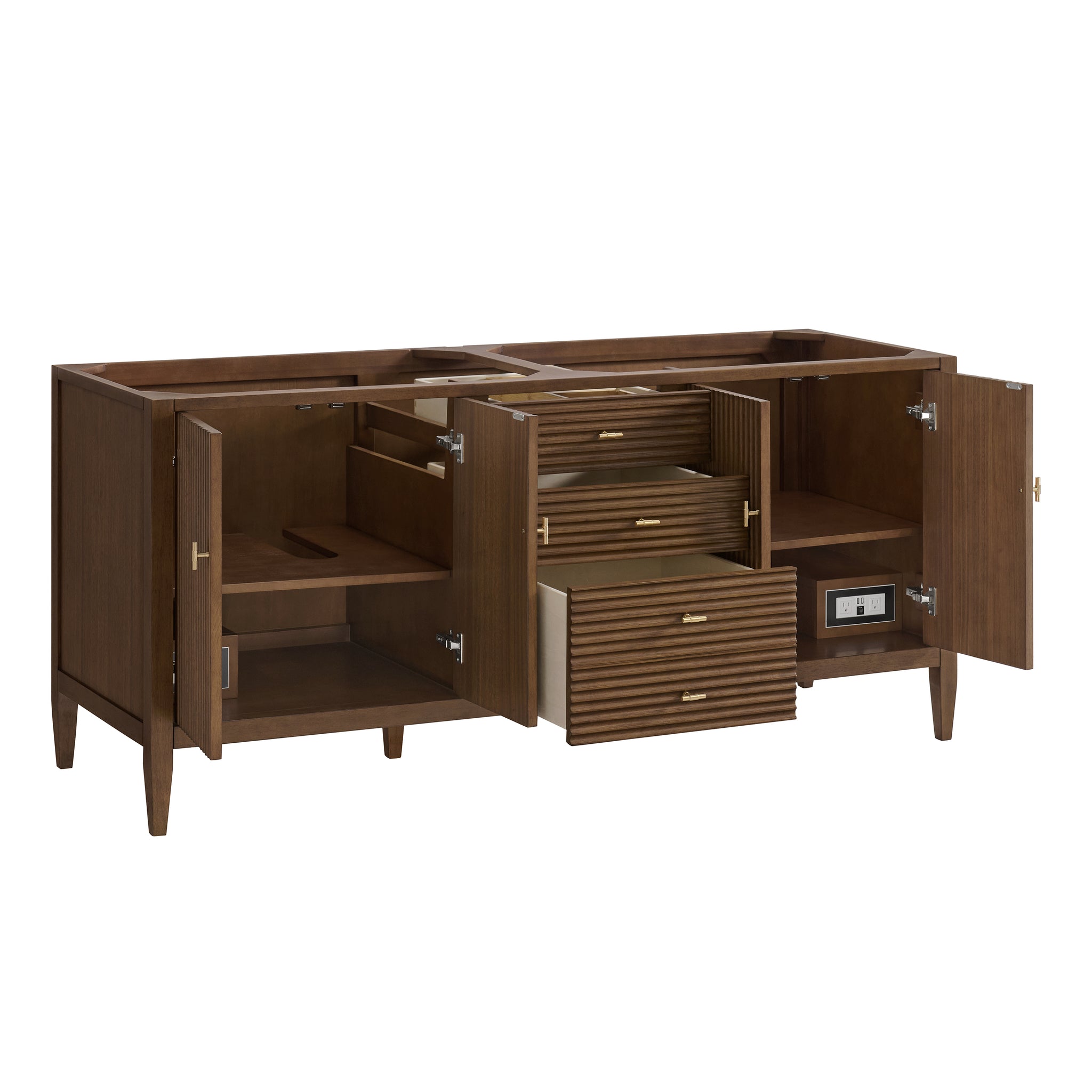 James Martin Myrrin 72" Double Bathroom Vanity, Mid-Century Walnut, view 21