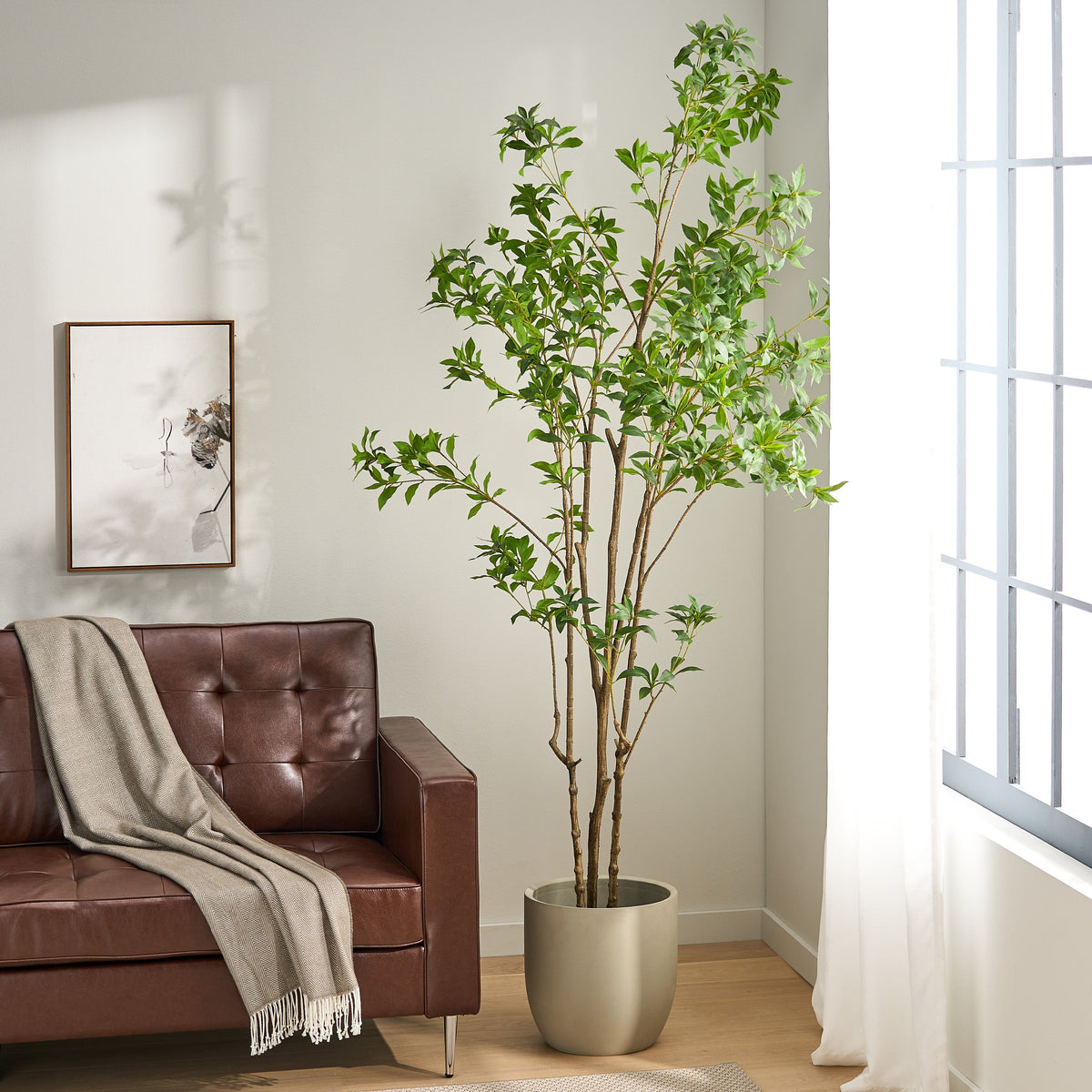 240cm Artificial Pieris Tree with Lush Greenery - Green, photo 6 of 10