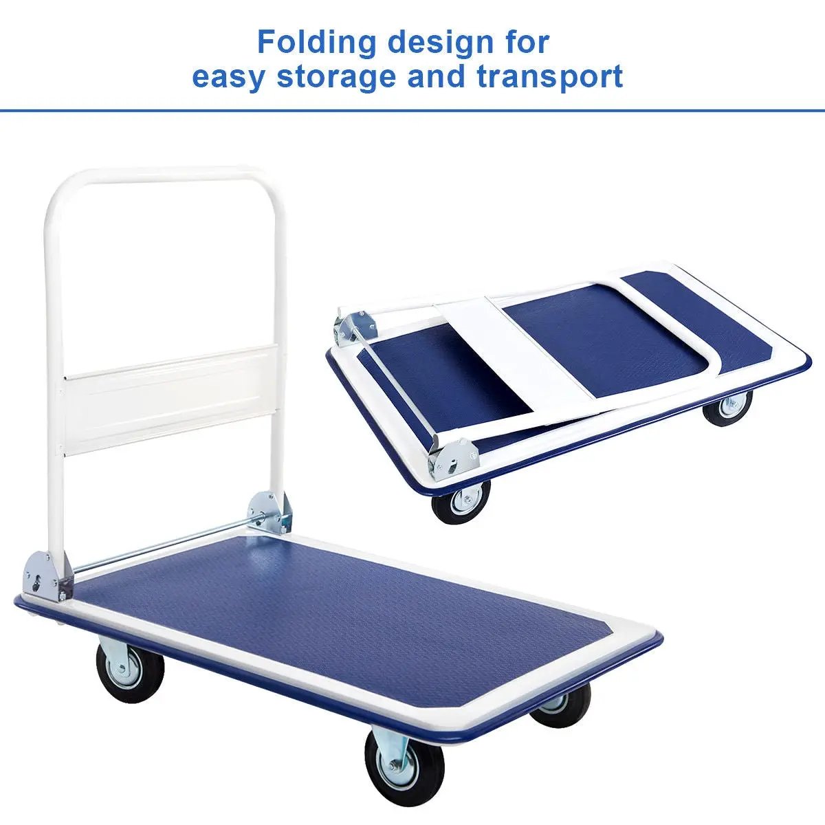 660 Pounds Folding Platform Cart Dolly Hand Truck by DirectDeals