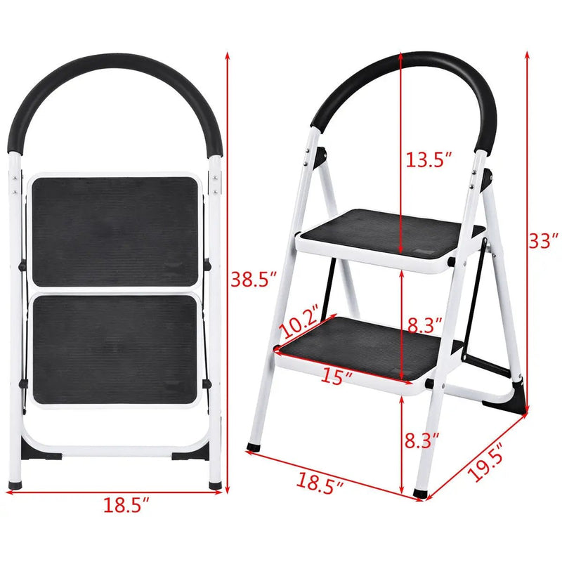 2.75 Feet Folding Step Stool with Iron Frame and Anti-Slip Pedals by DirectDeals