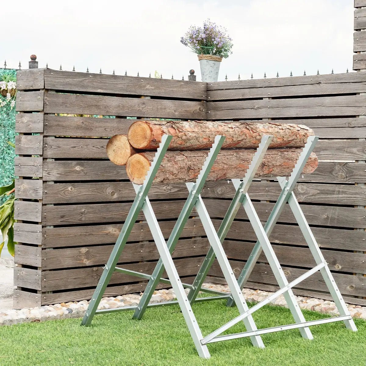 220 lbs Heavy Duty Portable Foldable Steel Sawhorse by DirectDeals