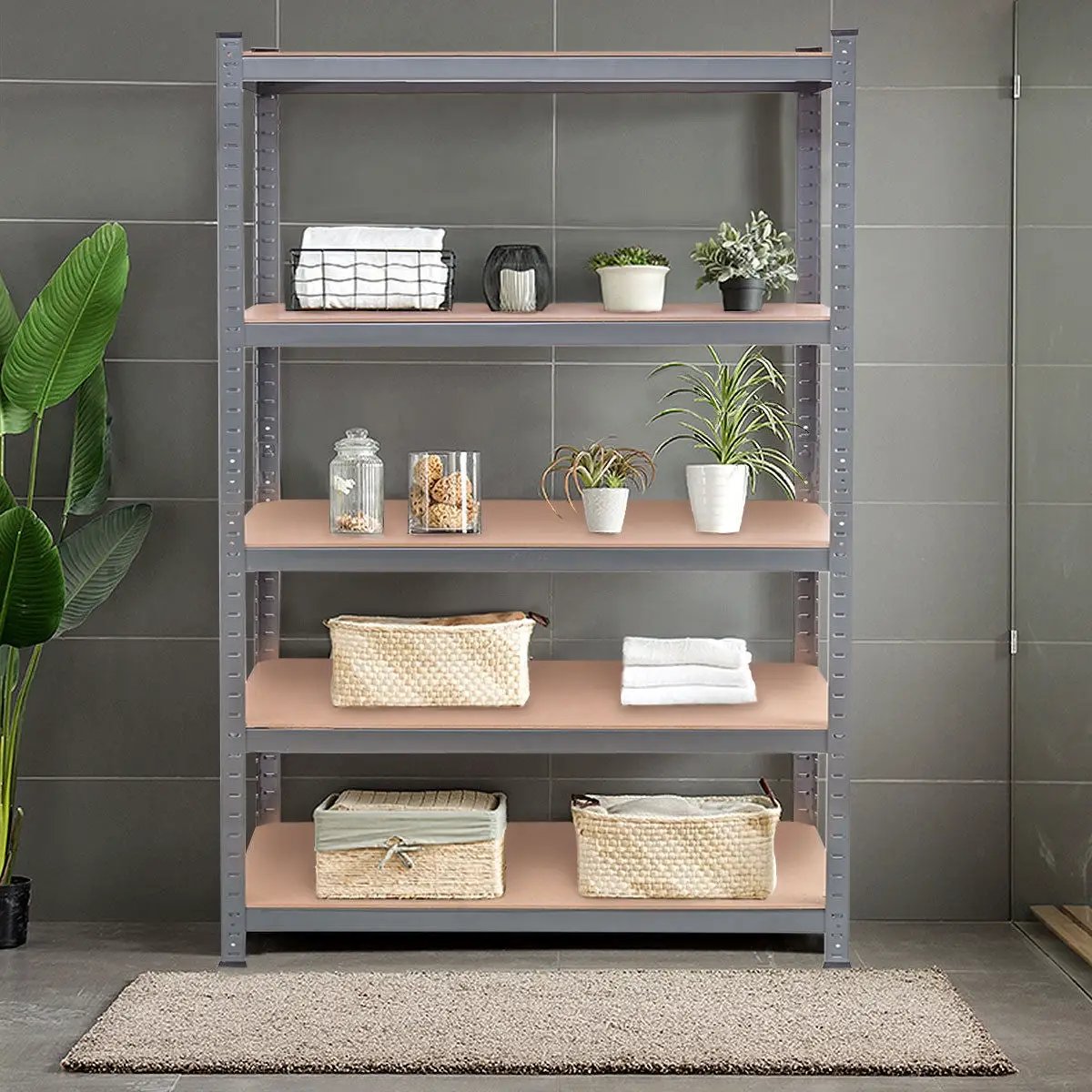 71 inch Heavy Duty Steel Adjustable 5 Level Storage Shelves by DirectDeals