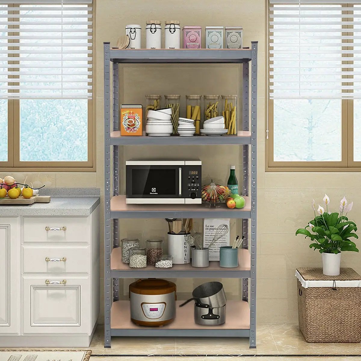 71 inch Heavy Duty Steel Adjustable 5 Level Storage Shelves by DirectDeals