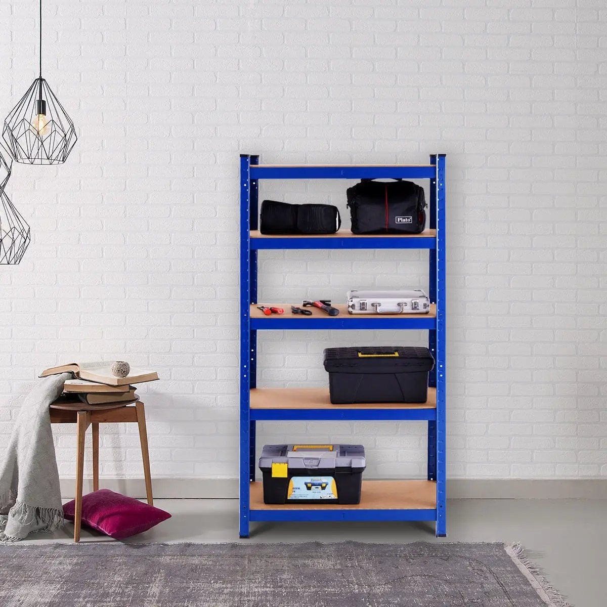 29.5 x 59 Inch Adjustable 5-layer 2000 lbs Capacity Tool Shelf-Blue by DirectDeals