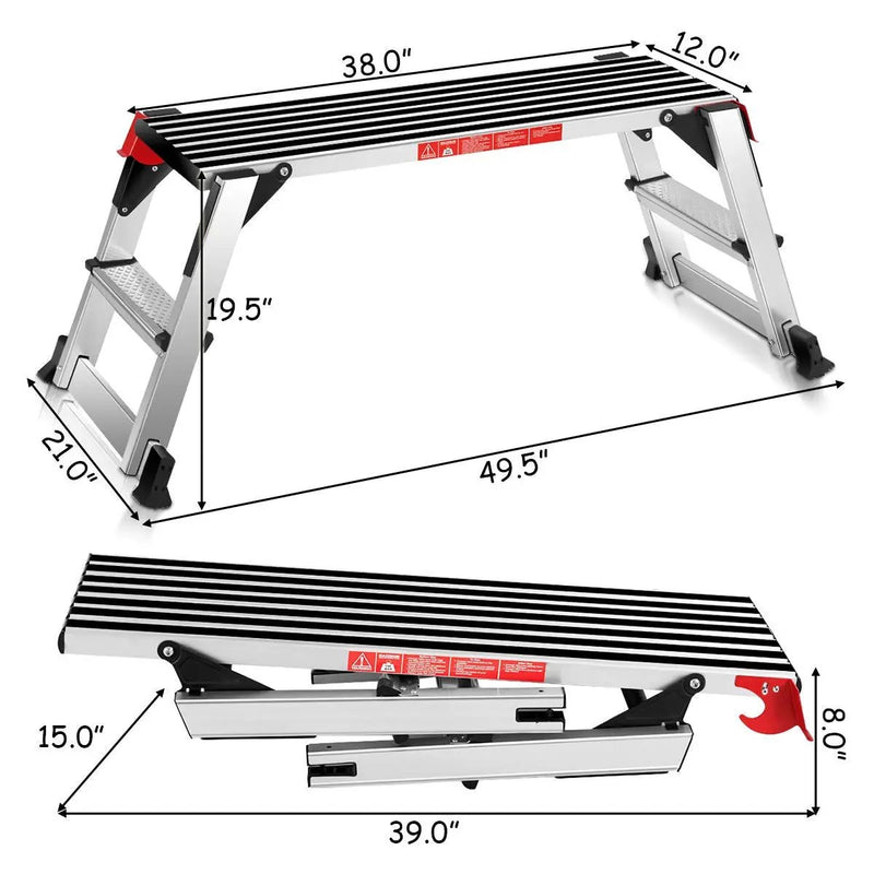 330 lbs Aluminum Folding Non-slip Drywall Step Stool Ladder by DirectDeals