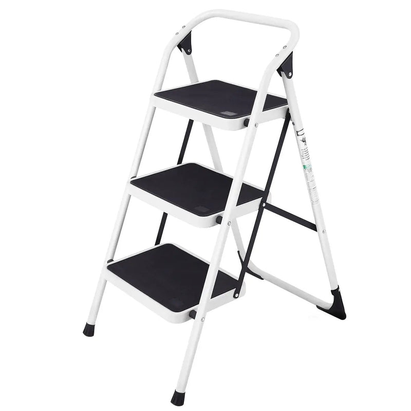 Folding 3-Step Ladder with Handgrip and Anti-Slip Platform by DirectDeals