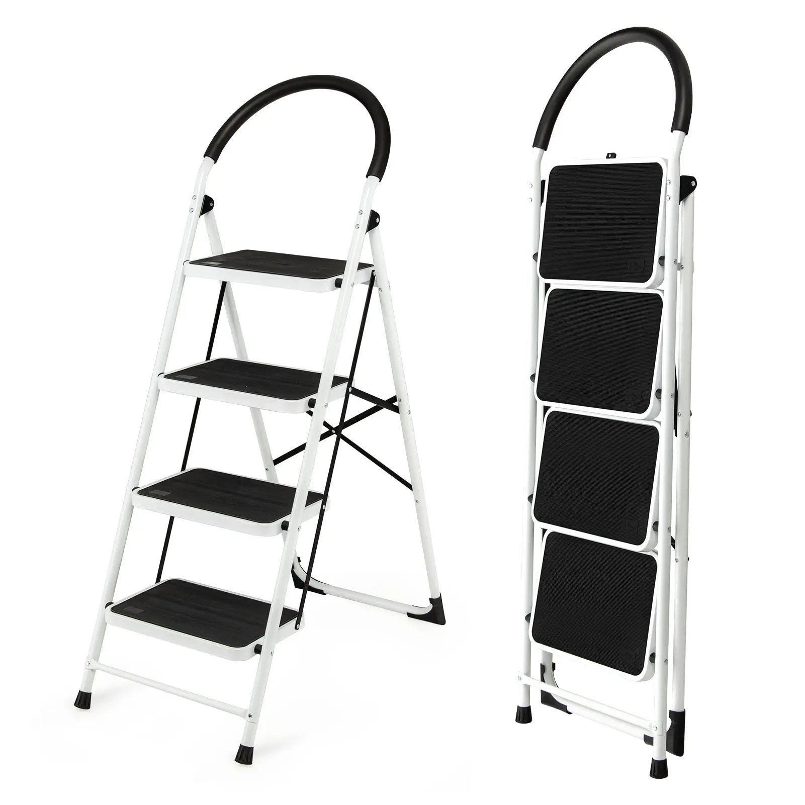 4-Step Folding Ladder with Anti-Slip Pedal Platform 330Lbs Capacity by DirectDeals