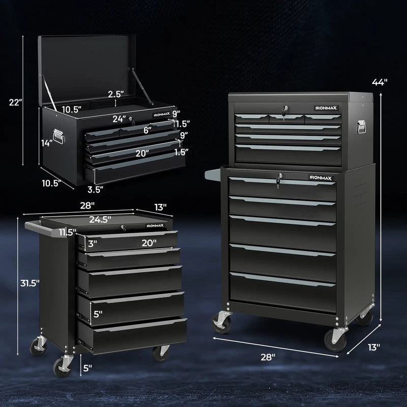 Rolling Steel Tool Chest with 11 Drawers & Locking System by DirectDeals