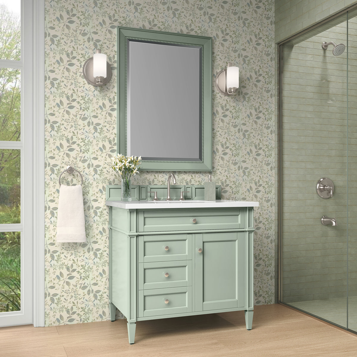 James Martin Brittany 36" Single Bathroom Vanity, Sage Green, view 16