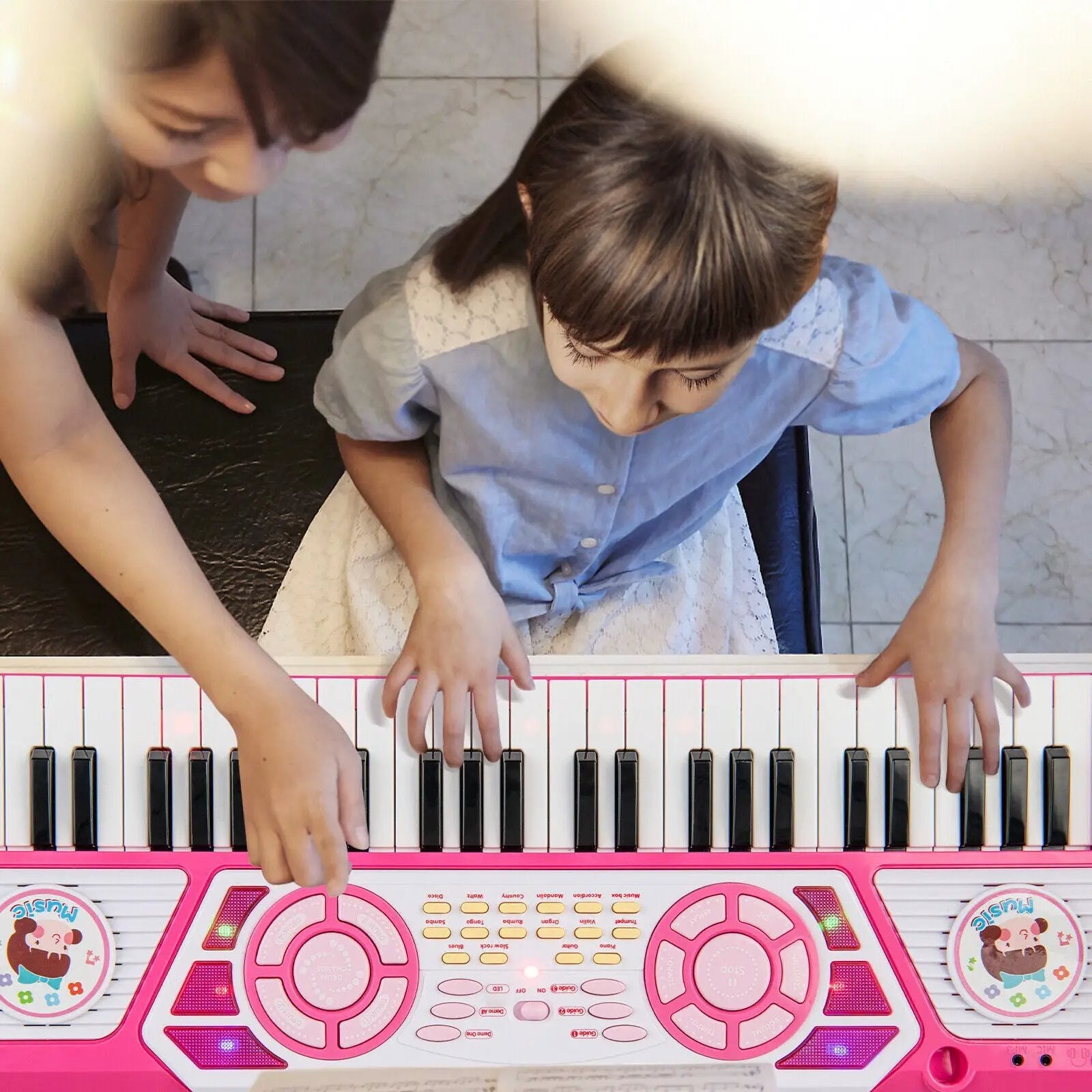 49 Keys Kids Piano Keyboard for Kids 3+-Pink by DirectDeals
