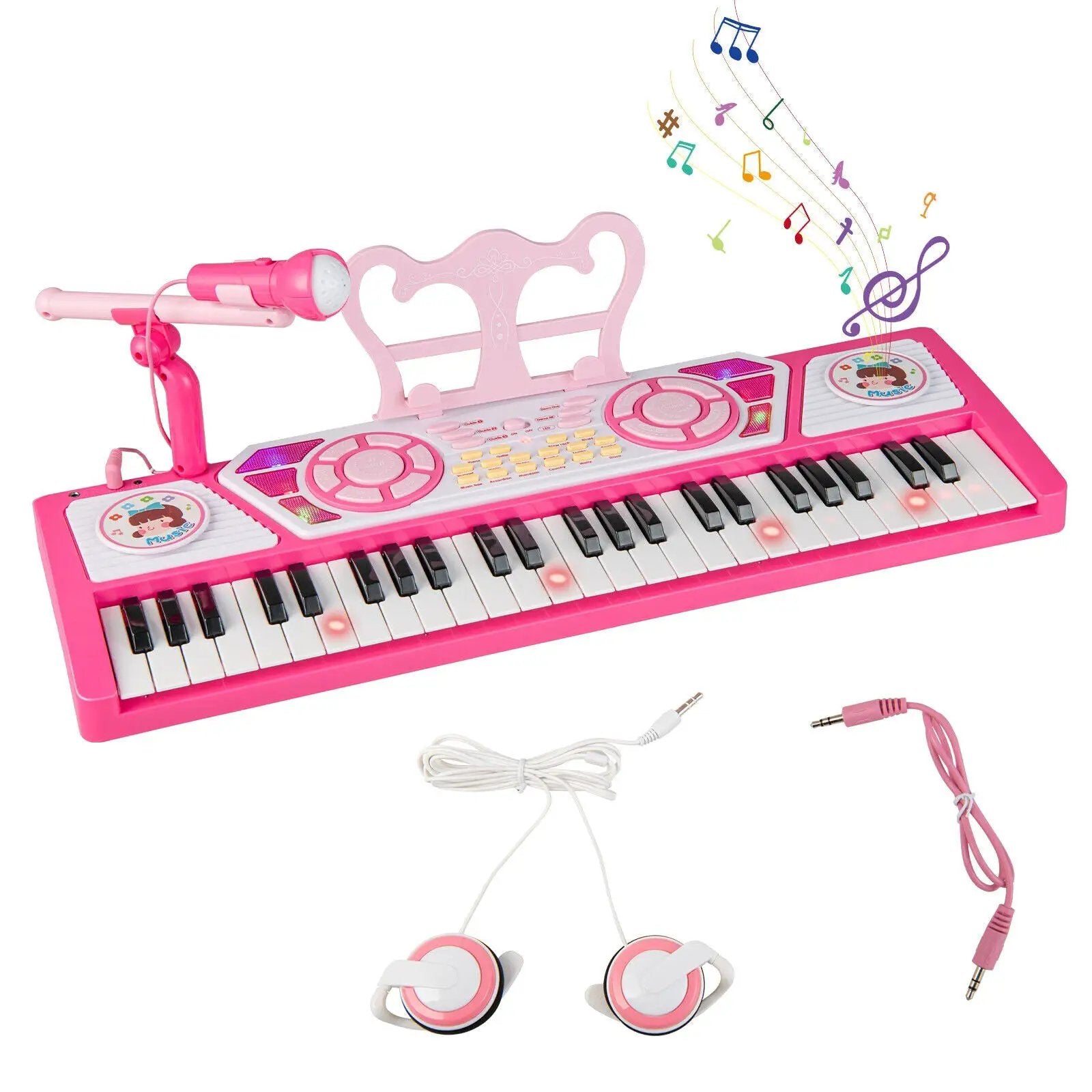 49 Keys Kids Piano Keyboard for Kids 3+-Pink by DirectDeals