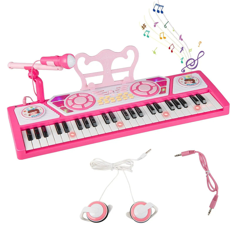 49 Keys Kids Piano Keyboard for Kids 3+-Pink by DirectDeals