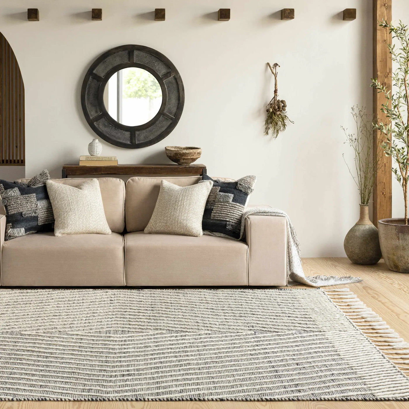 Tamayong Tasseled Jute&Wool Rug - Clearance by Boutique Rugs