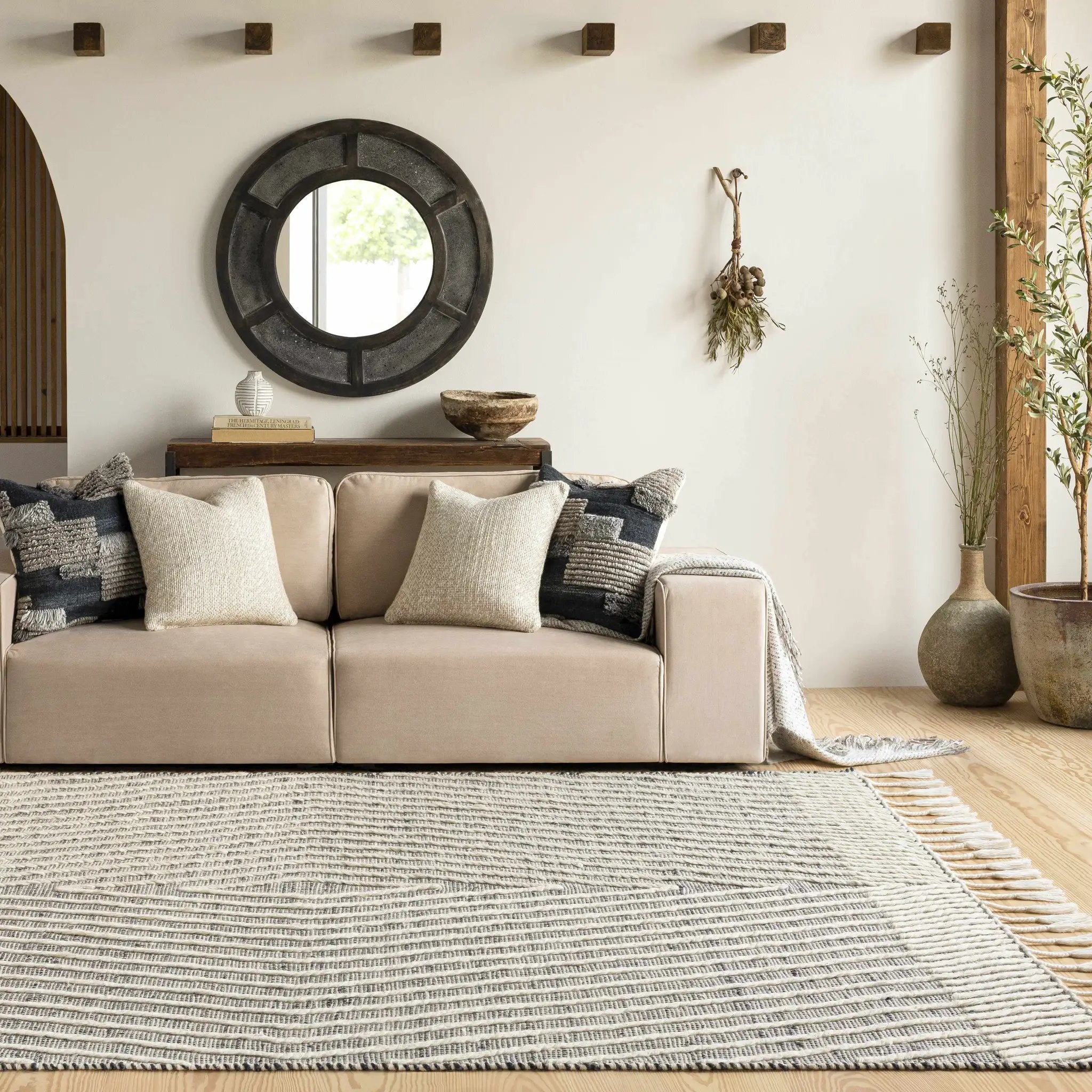Tamayong Tasseled Jute&Wool Rug - Clearance by Boutique Rugs