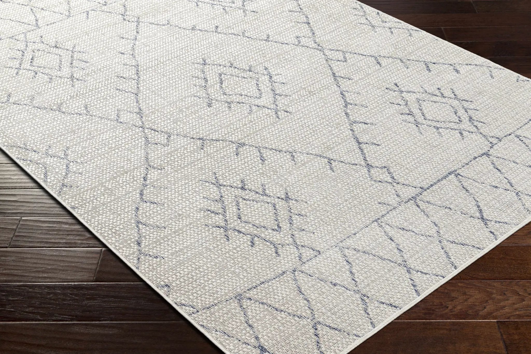 Marwood Gray&Blue Nordic Outdoor Rug - Clearance by Boutique Rugs