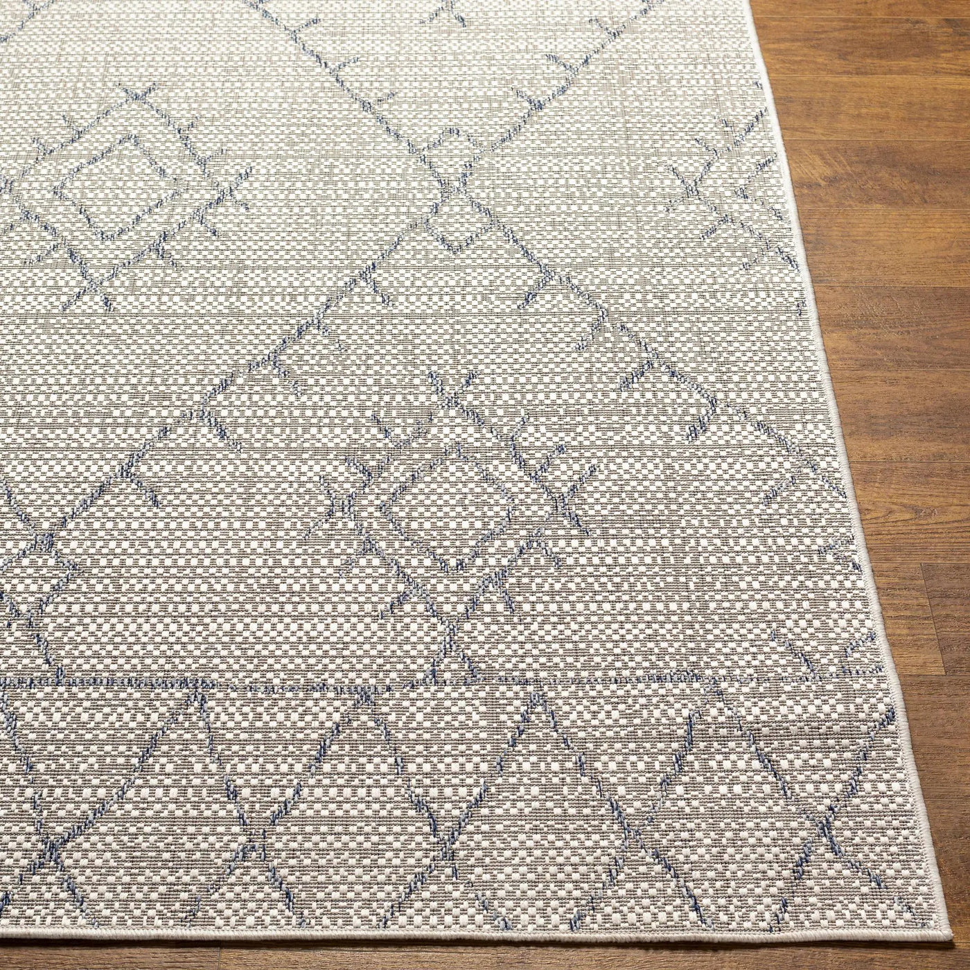 Marwood Gray&Blue Nordic Outdoor Rug - Clearance by Boutique Rugs