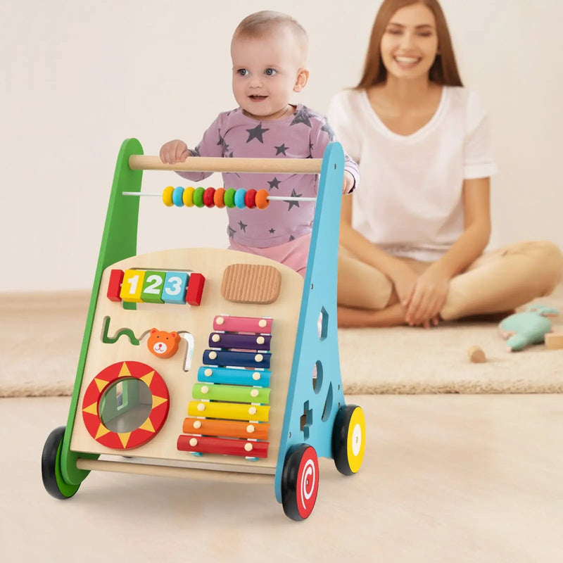 Toddler Push Walker Activity Center Toy with Burr-free Handle by DirectDeals