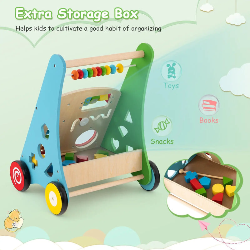 Toddler Push Walker Activity Center Toy with Burr-free Handle by DirectDeals